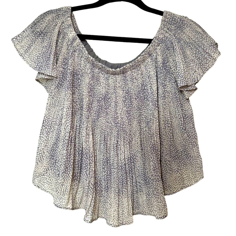 Storee gray specs cropped‎ blouse size XS